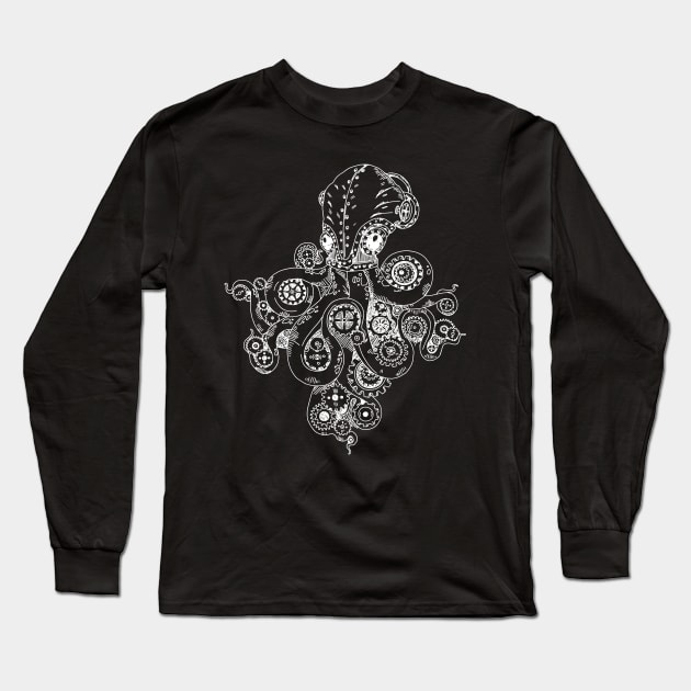 Octopus with gears Long Sleeve T-Shirt by GoshaDron